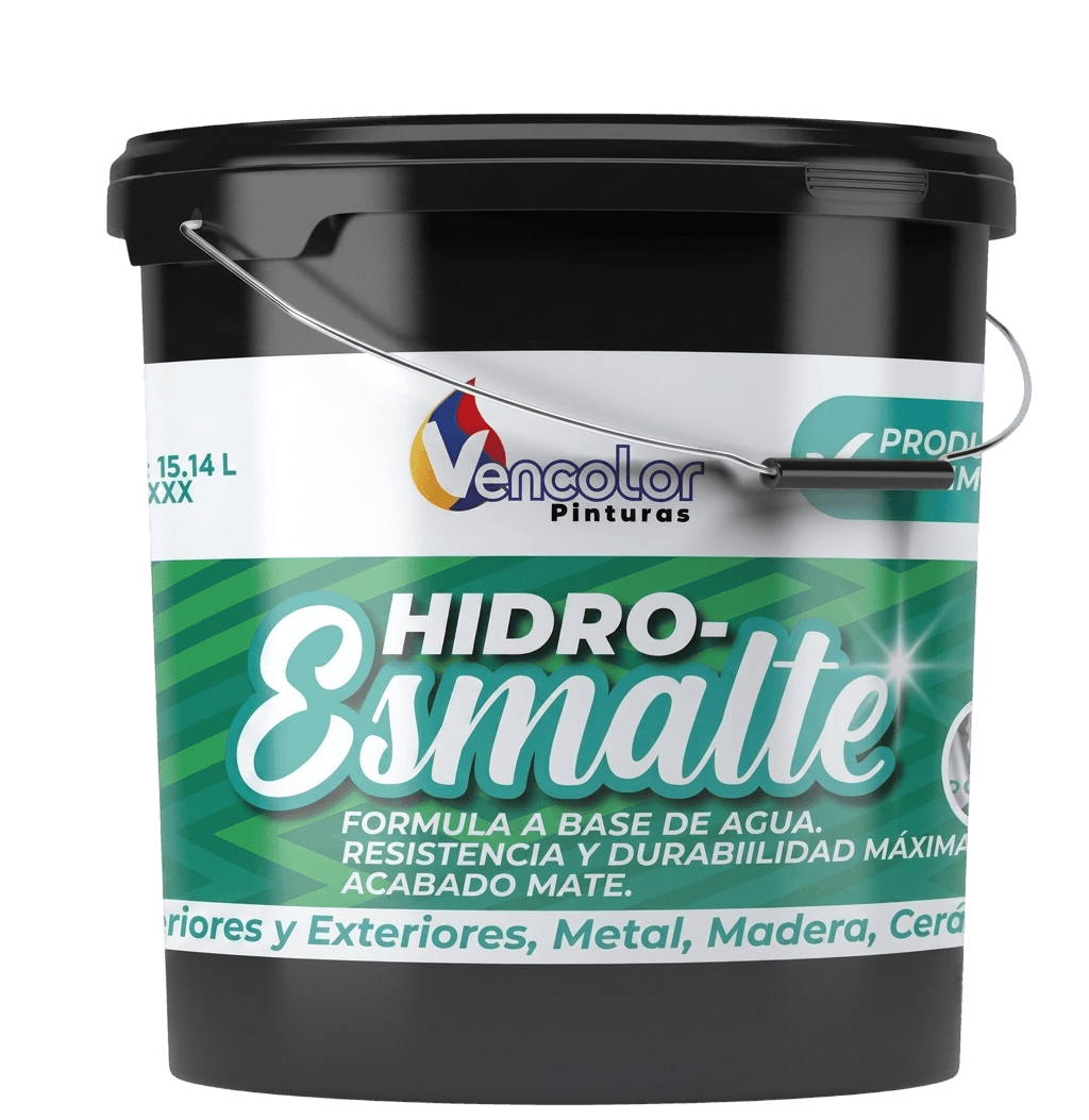Pote de Hidro-Esmalte de Vencolor Pinturas, fórmula a base de agua para interiores, exteriores, metal, madera y cerámica